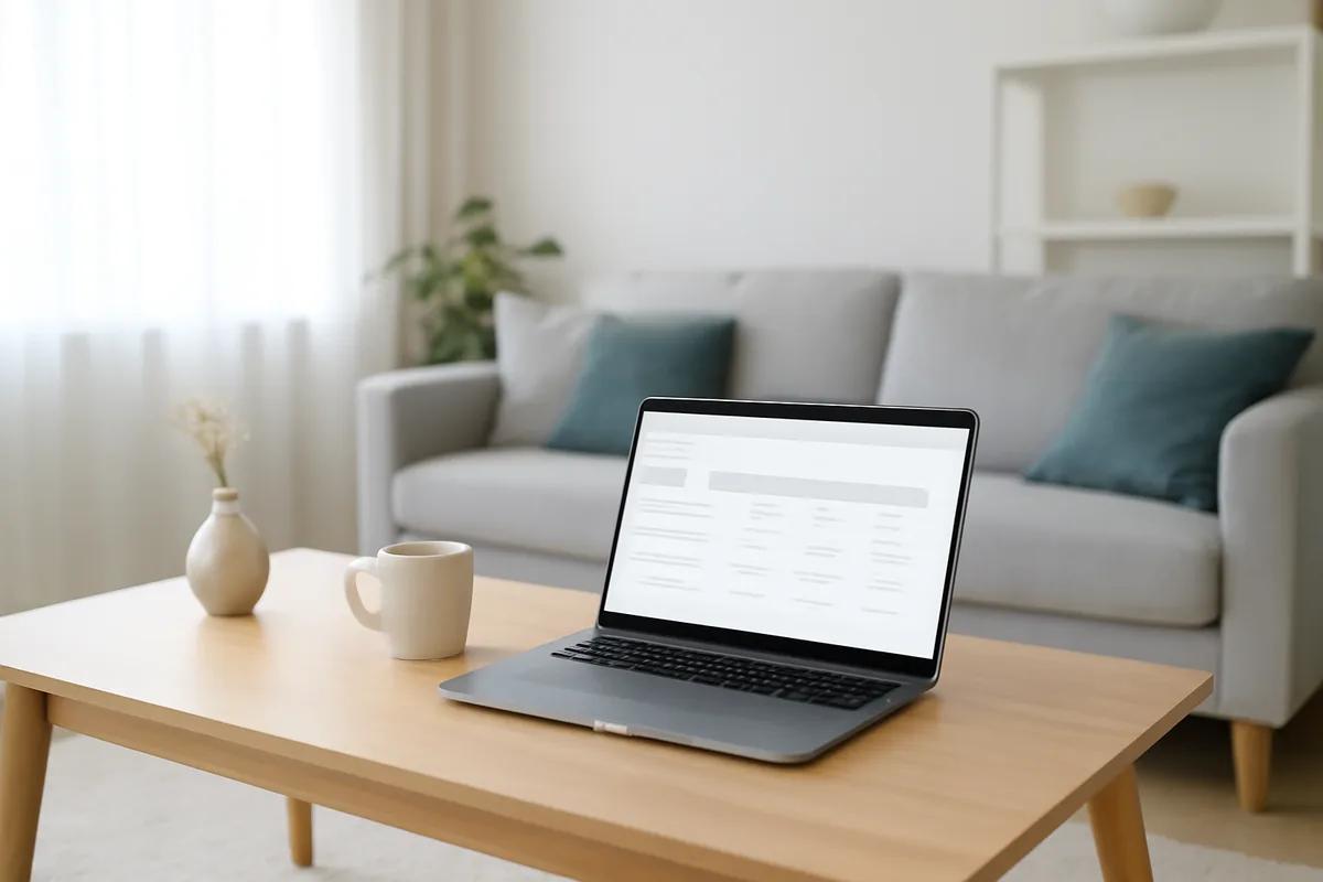 IPTV abonnementen vergelijken aan de keukentafel: laptop met een overzichtelijke vergelijkingstabel